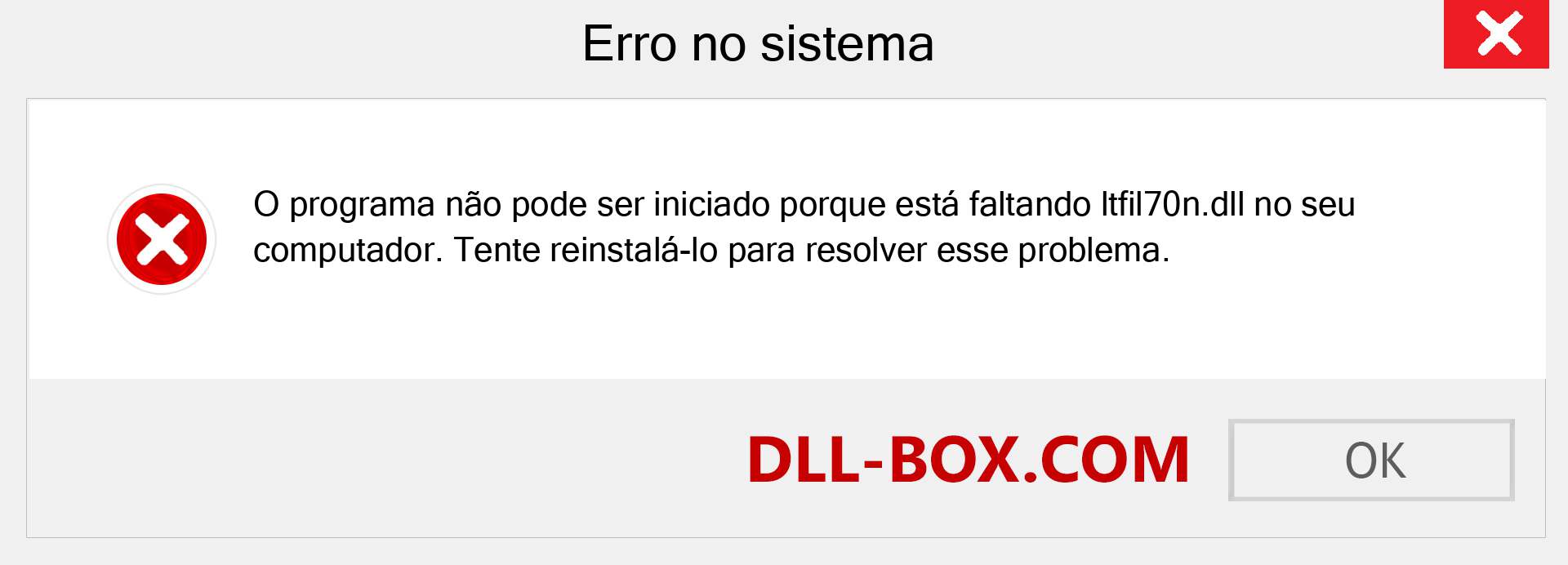 Arquivo ltfil70n.dll ausente ?. Download para Windows 7, 8, 10 - Correção de erro ausente ltfil70n dll no Windows, fotos, imagens