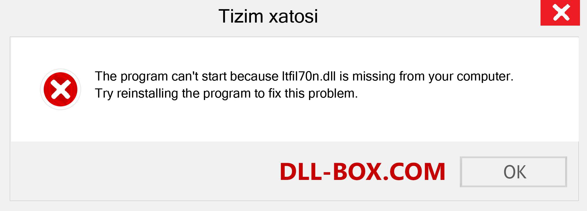 ltfil70n.dll fayli yo'qolganmi?. Windows 7, 8, 10 uchun yuklab olish - Windowsda ltfil70n dll etishmayotgan xatoni tuzating, rasmlar, rasmlar